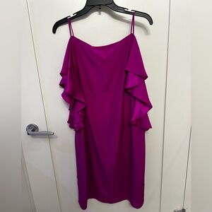 Elegant Magenta Ruffle Dress